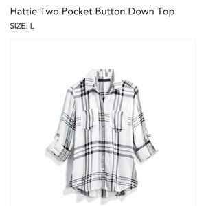 Hattie Two Pocket Button Down Top